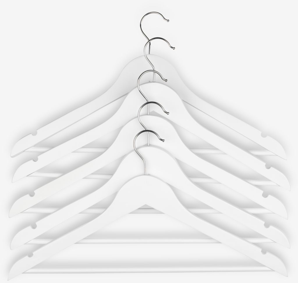 Hangers HELMUT L44cm pack of 5 white - JYSK