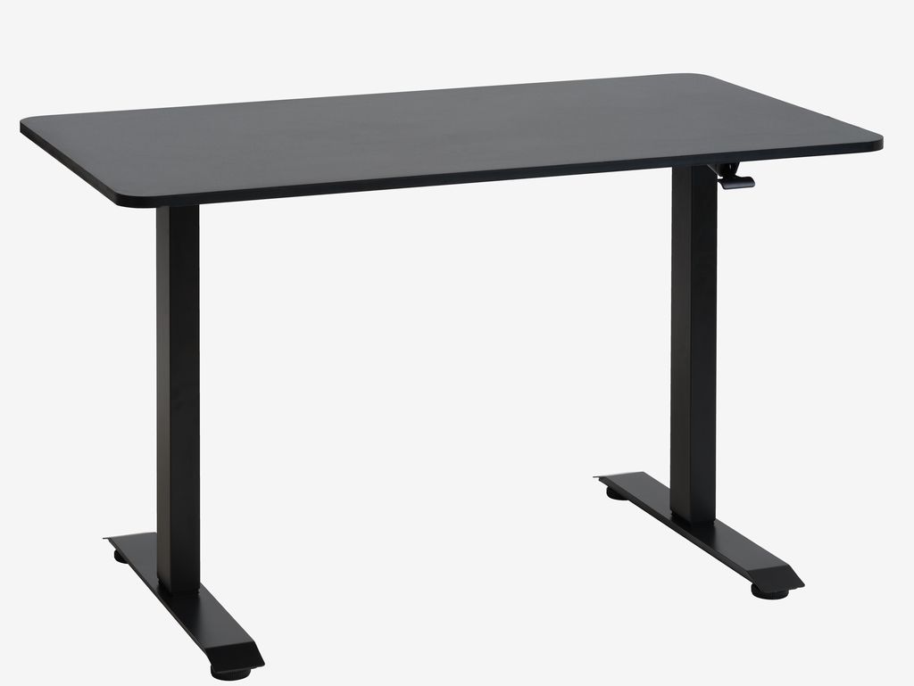 Gas height adjustable desk ASSENTOFT 70x130 black - JYSK
