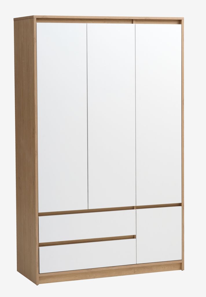 Wardrobe BILLUND 119x193 white/oak - JYSK