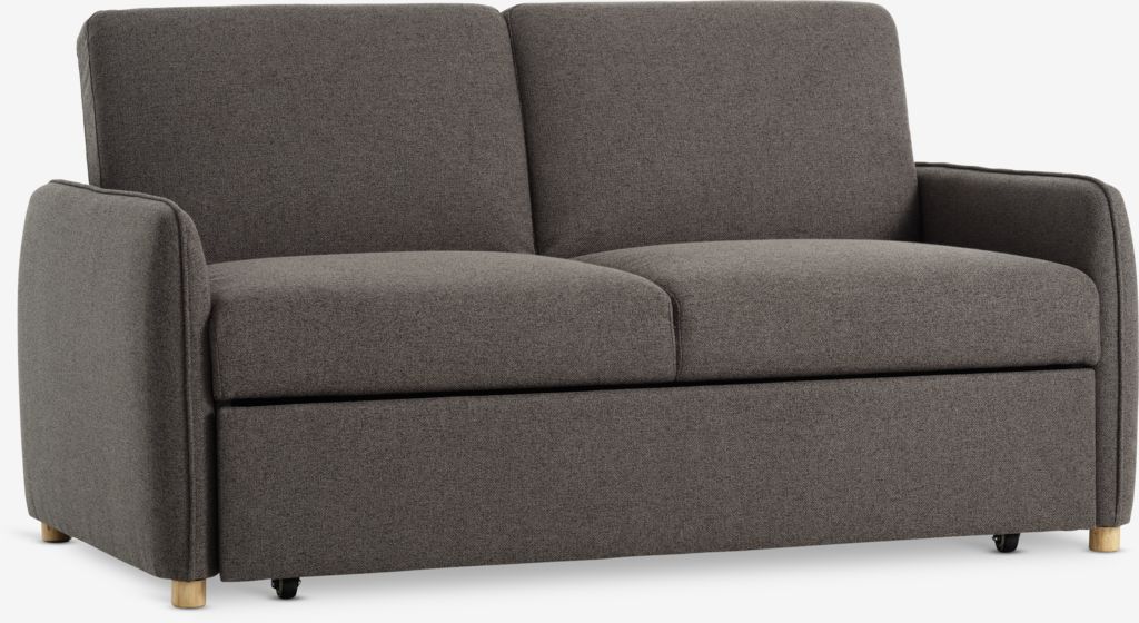 Sofa bed LYSTRUP 2 seater dark grey fabric - JYSK