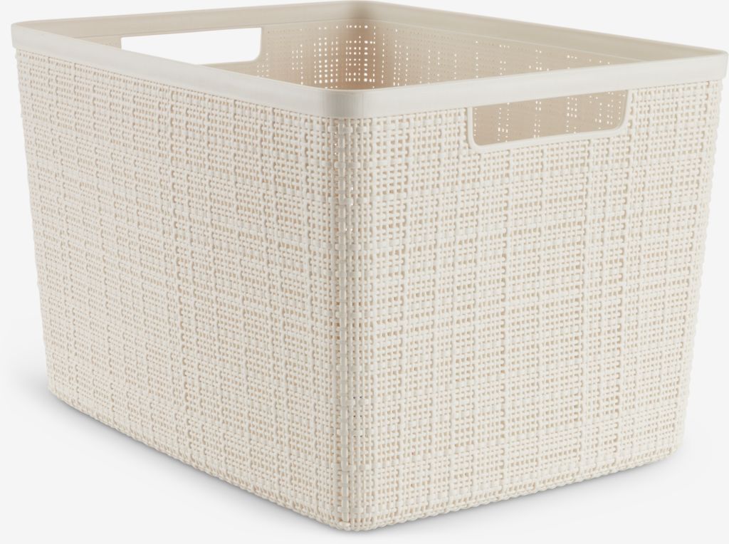 Basket JUTE 20L plastic off-white - JYSK