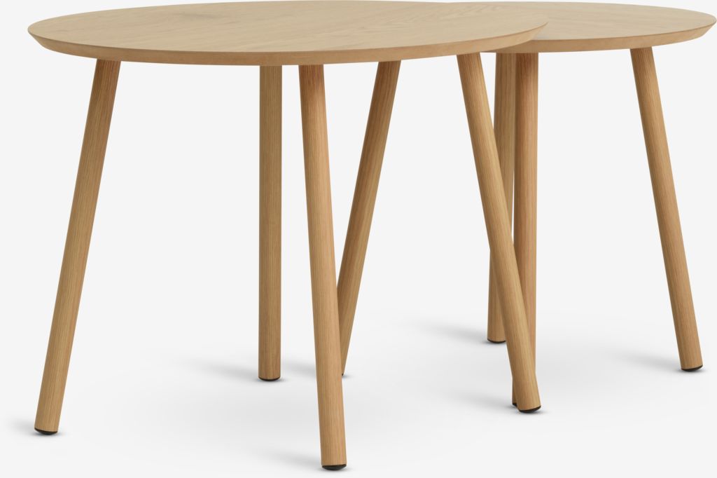 Nest of tables MUNKEBO D55/D45 oak colour pack of 2 - JYSK