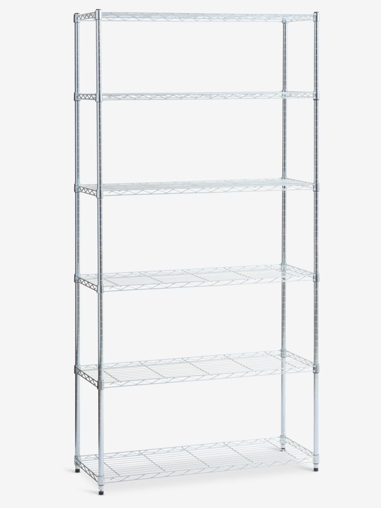 Shelving unit VINDINGE 6 shelves chrome - JYSK