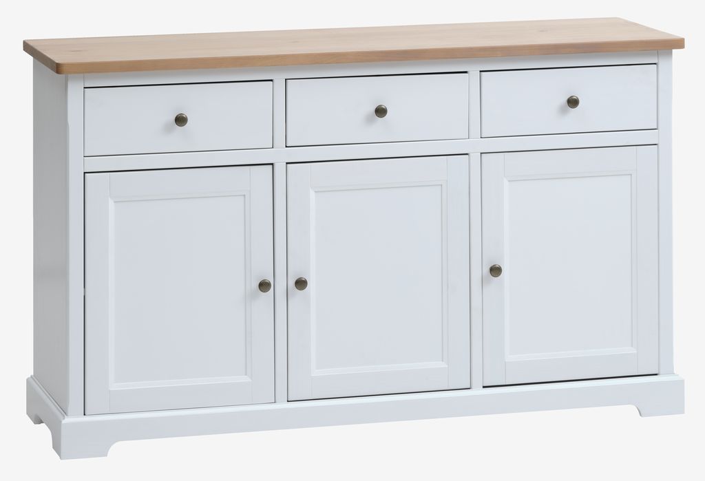 Sideboard VISLINGE 3 doors 3 drawers natural/white - JYSK