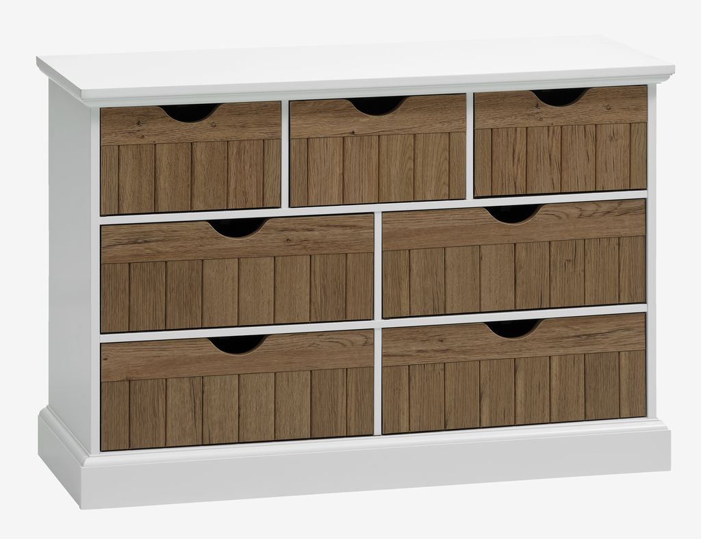 COD OLDEKROG 7 drawers oak/white - JYSK