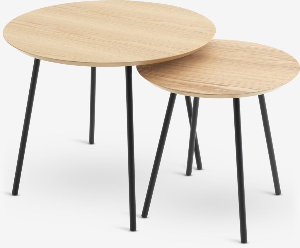 End table NYBO D40 oak colour/black - JYSK