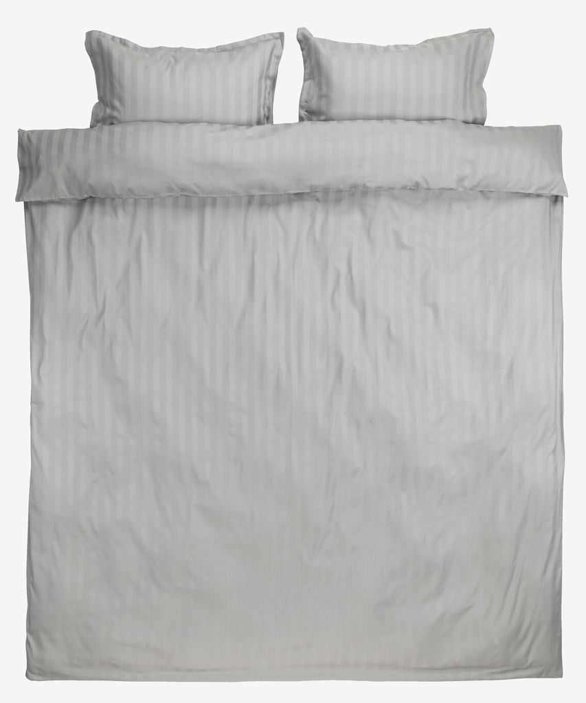 Sateen duvet cover set NELL Double light grey - JYSK