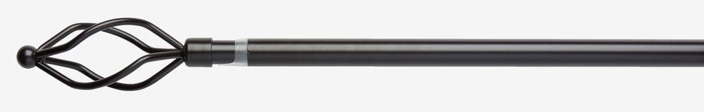 Curtain pole COUNTY CROWN 170-300cm black - JYSK