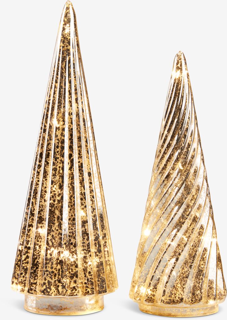 Decoration tree FULLA with LED w/timer pack of 2 glass - JYSK