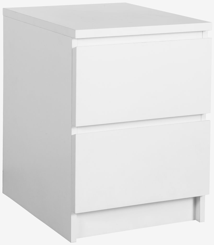 Bedside table LIMFJORDEN 2 drawers white - JYSK