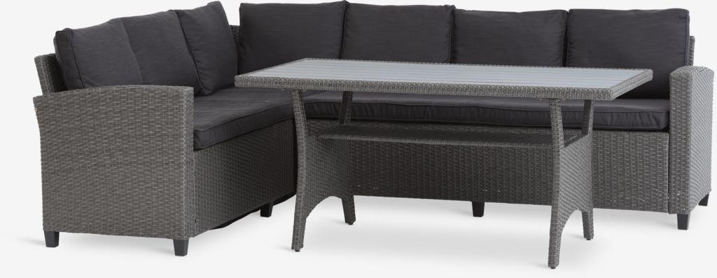 Lounge set ULLEHUSE 6-seater storage grey - JYSK