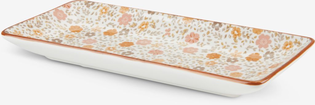 Serving platter VETLE W11xL25cm flower print - JYSK