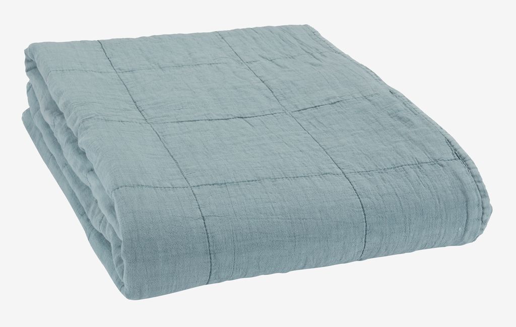 Quilted blanket VALMUE 130x180 blue - JYSK