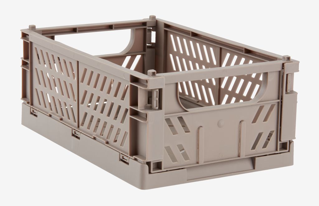 Basket MILAS W16xL25xH10cm foldable grey - JYSK