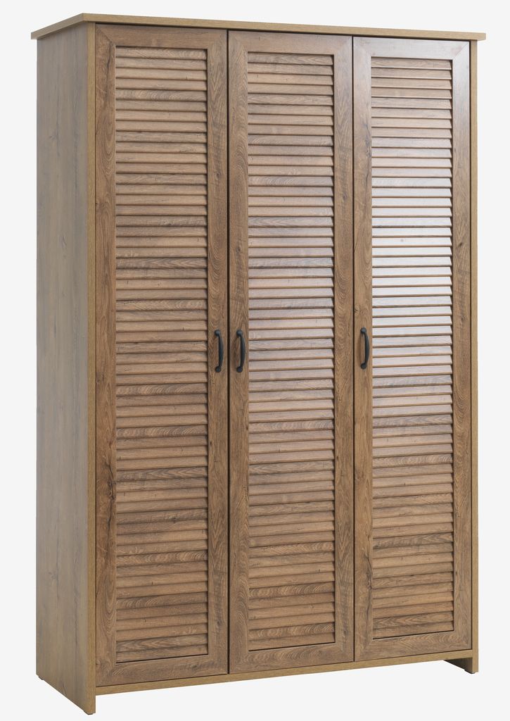 Wardrobe MANDERUP 128x199 3 doors wild oak colour - JYSK