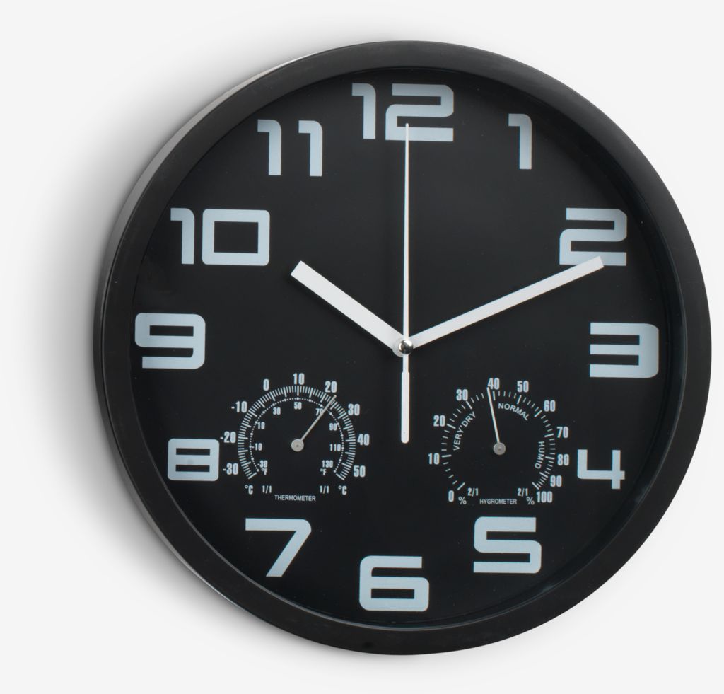 Wall clock SEJER D25cm black - JYSK