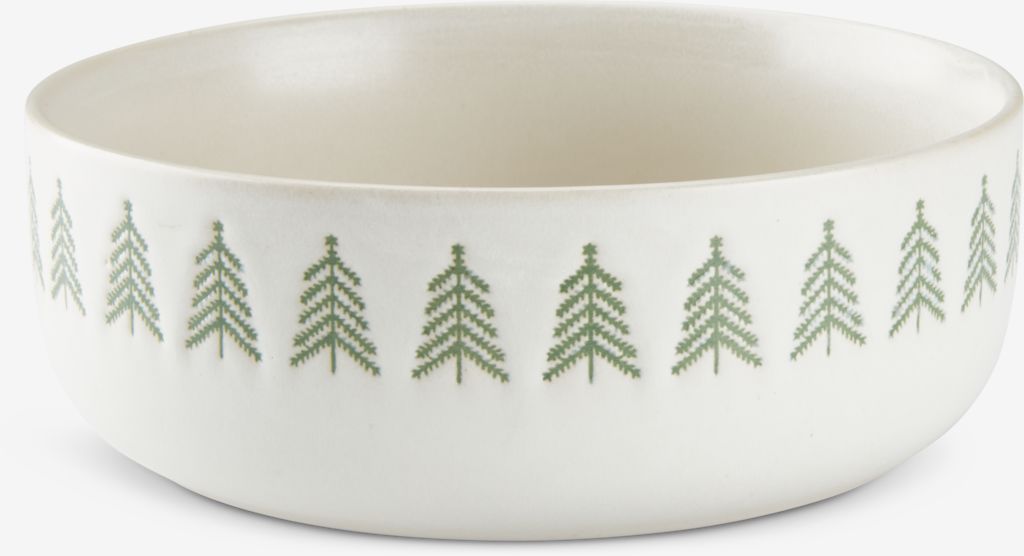 Bowl FREKI D16xH6cm stoneware white and green - JYSK