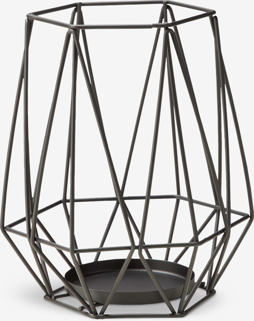 Candle holder NORDIC D16xH19cm black - JYSK