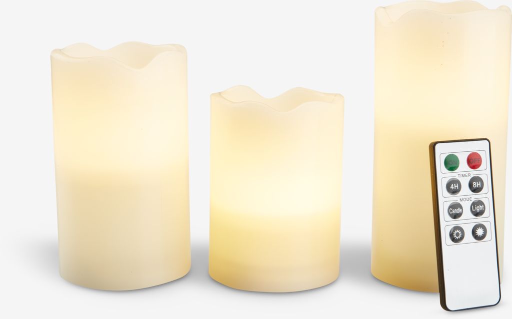 LED pillar candle KRISTJAN pack of 3 - JYSK