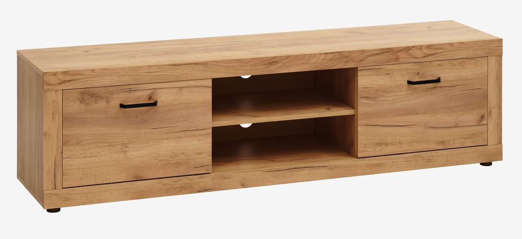 TV bench LINTRUP 2 doors natural oak colour - JYSK
