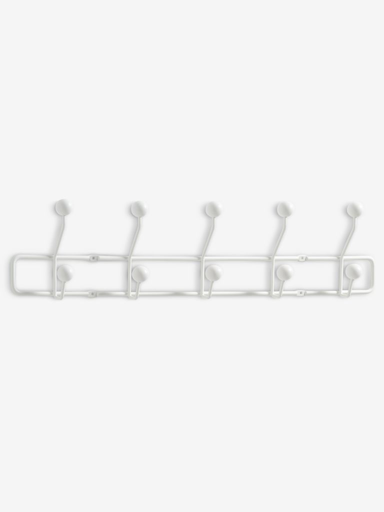 Coat rack GREVINGE 5+5 hooks white - JYSK