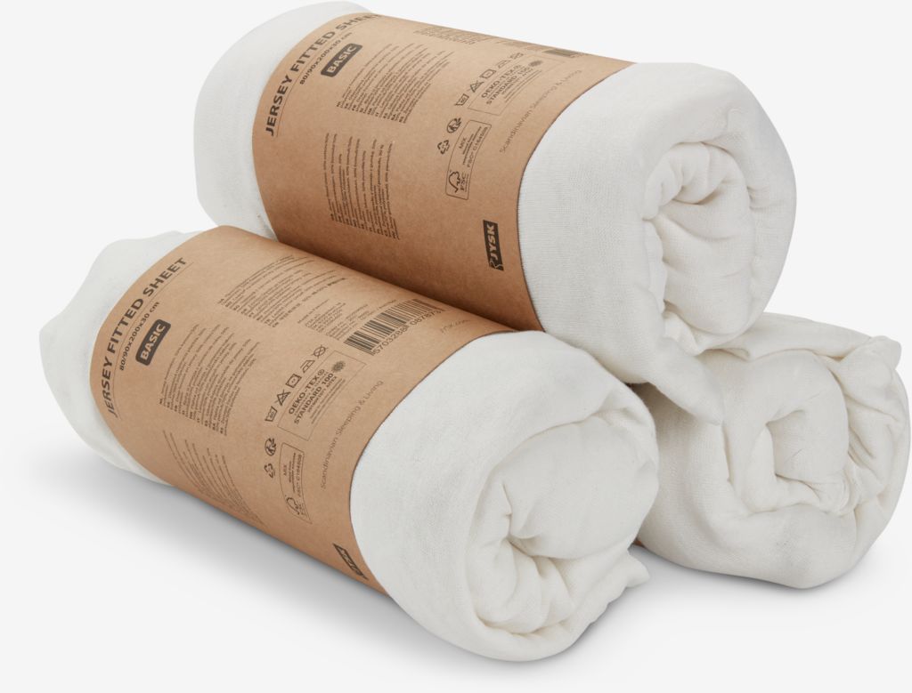 Jersey Fitted sheet JANNE Single white - JYSK