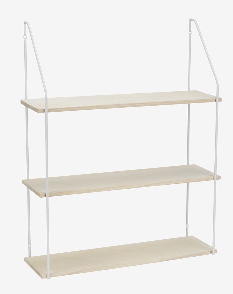 Wall shelf HEJLSMINDE 3 shelves white/natural - JYSK