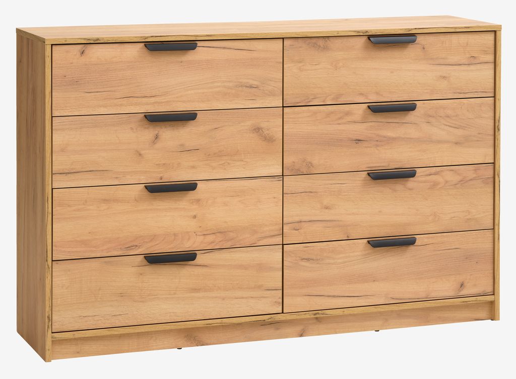4+4 drawer chest JENSLEV oak - JYSK