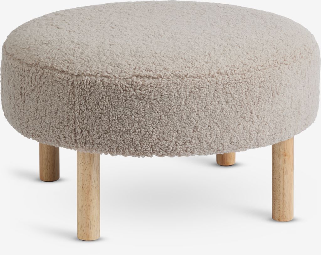 Pouffe RAMSDAL D70 beige teddy/oak colour - JYSK