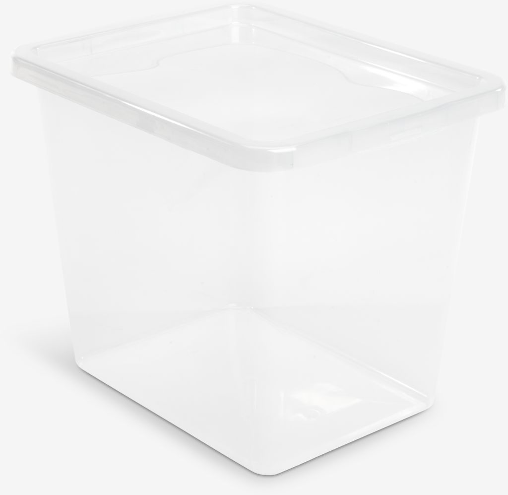 Storage box BASIC BOX 31L w/lid transparent - JYSK