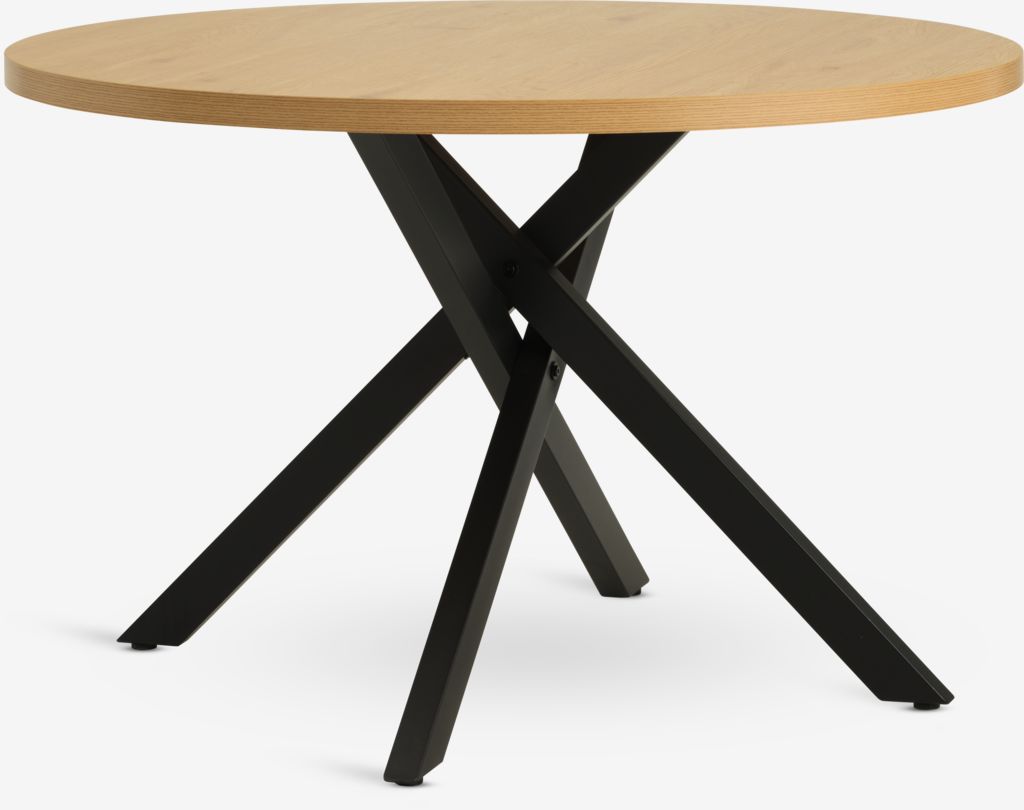 Dining table NORTOFT D120 oak colour/black - JYSK