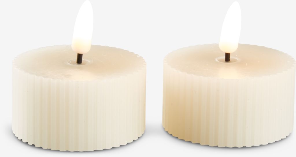 LED tealights GERI D6xH6cm pack of 2 white - JYSK