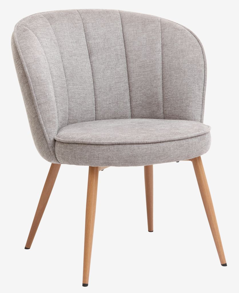 Armchair HOLMDRUP grey/oak - JYSK