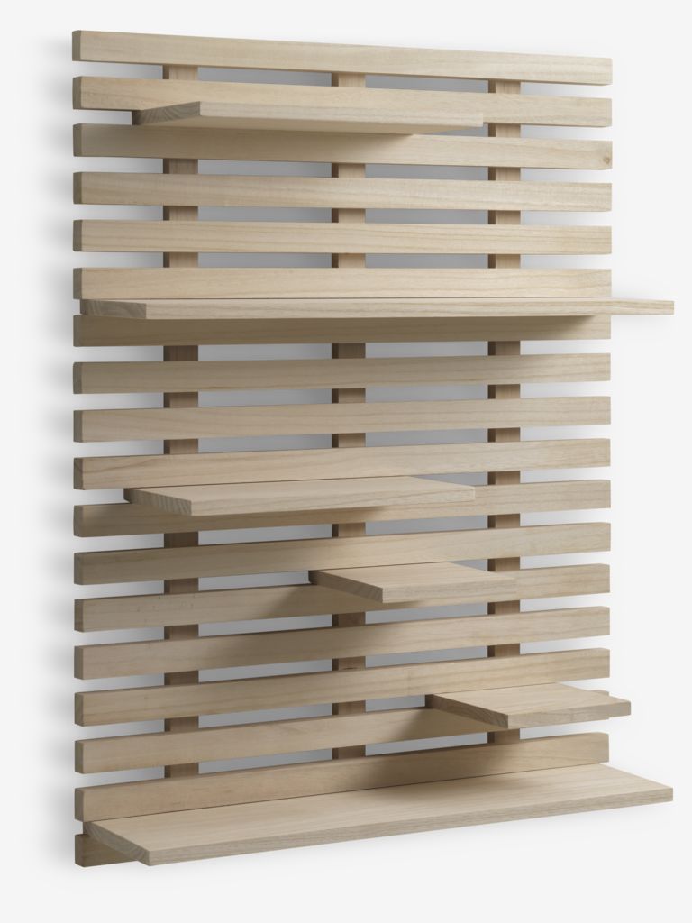 Wall shelf KETTINGE 6 shelves natural - JYSK