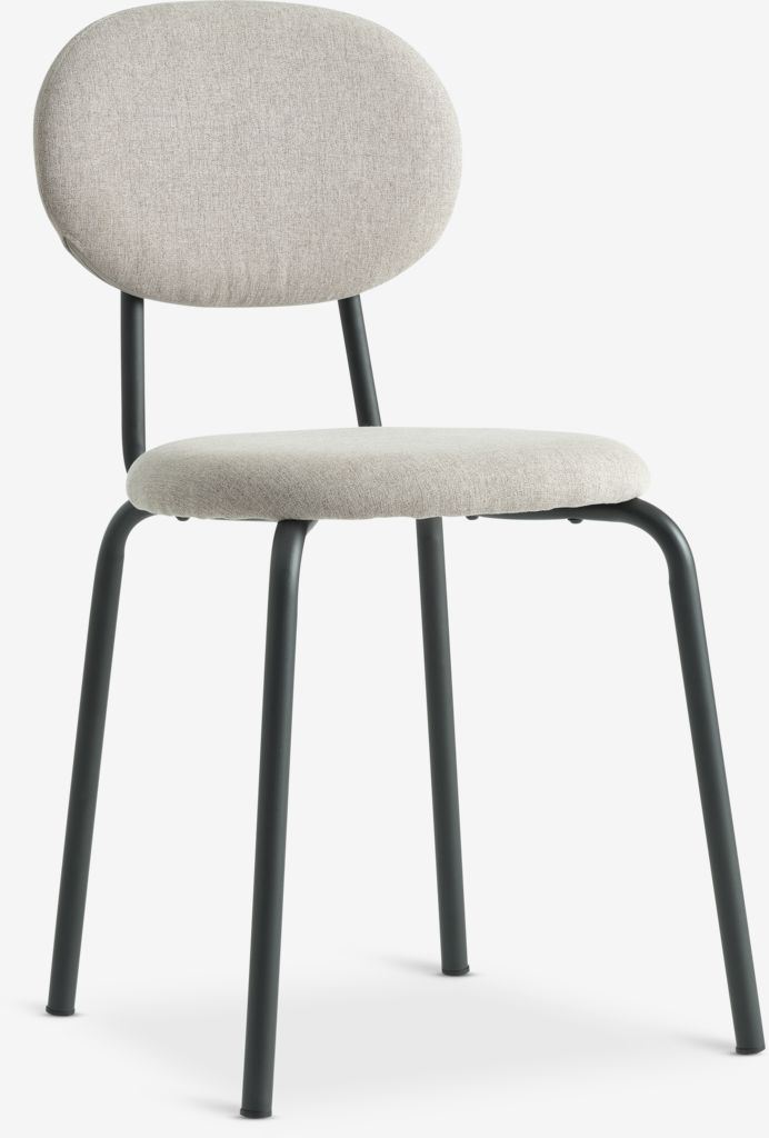 Dining chair MALT sand fabric/black - JYSK