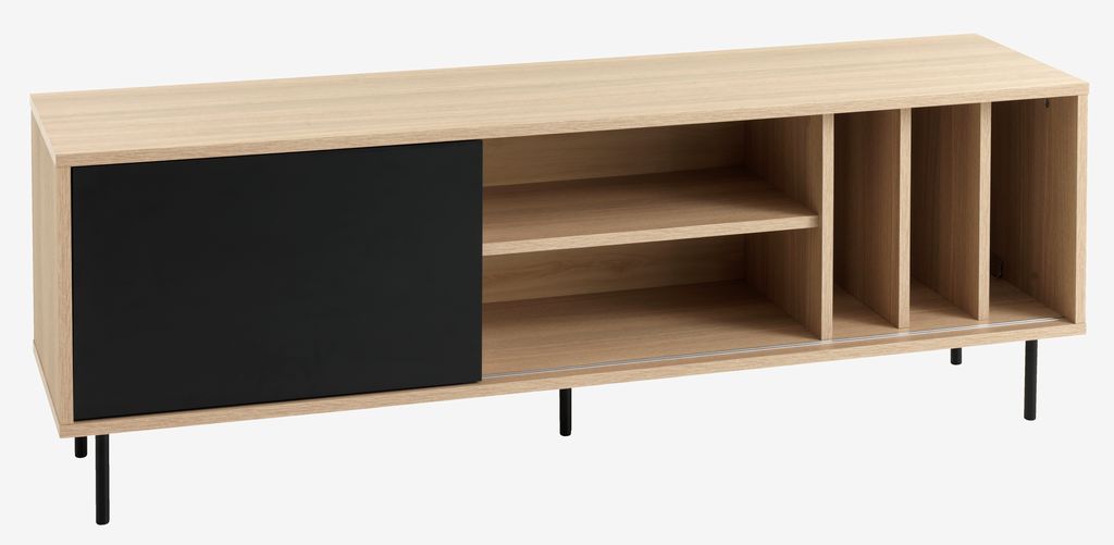 TV bench FARSUND oak/black - JYSK