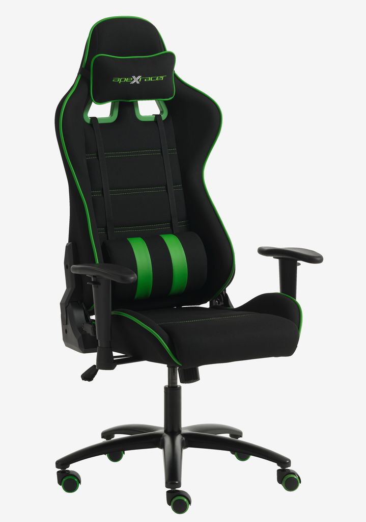Gaming chair LAMBJERG black mesh/green - JYSK