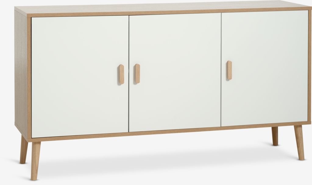 Sideboard GAMTOFTE 3 doors oak/white - JYSK