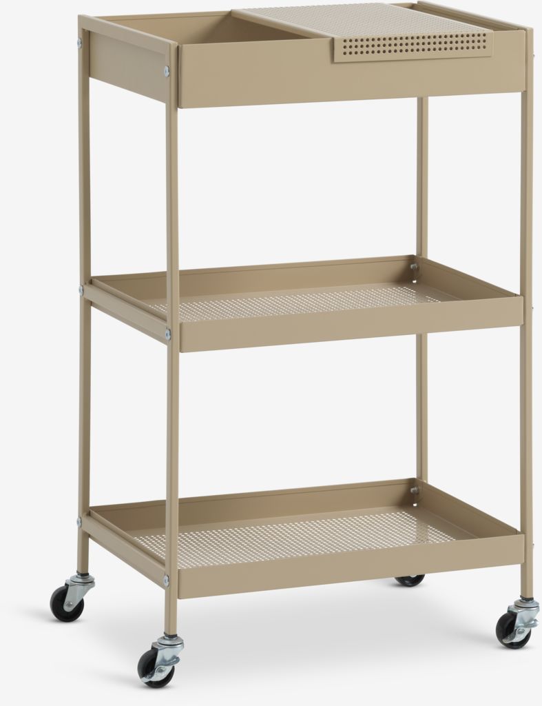 Trolley ELLERUP 3 shelves latte colour - JYSK