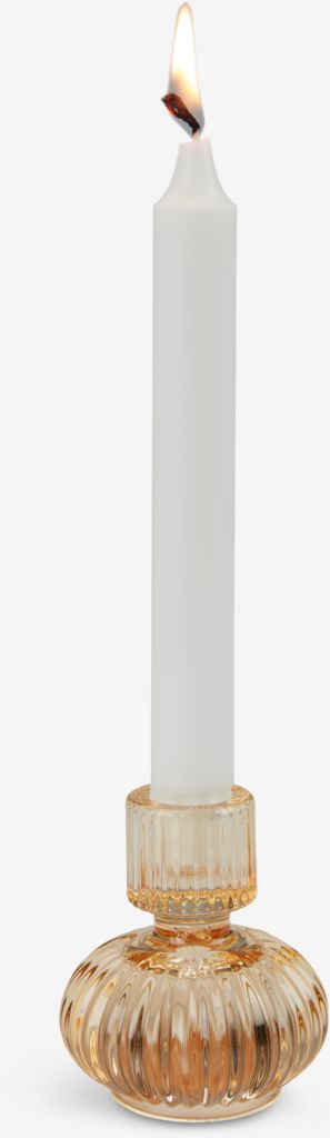 Candlestick FRODE D8xH9cm yellow - JYSK
