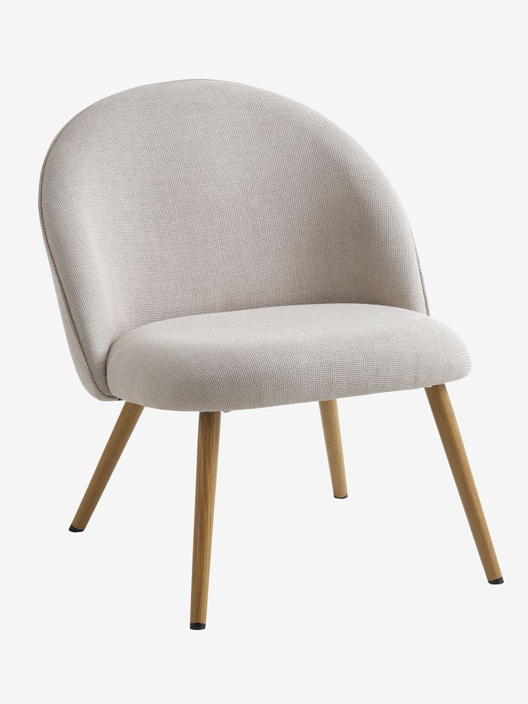 Armchair THORUP beige fabric/oak colour - JYSK
