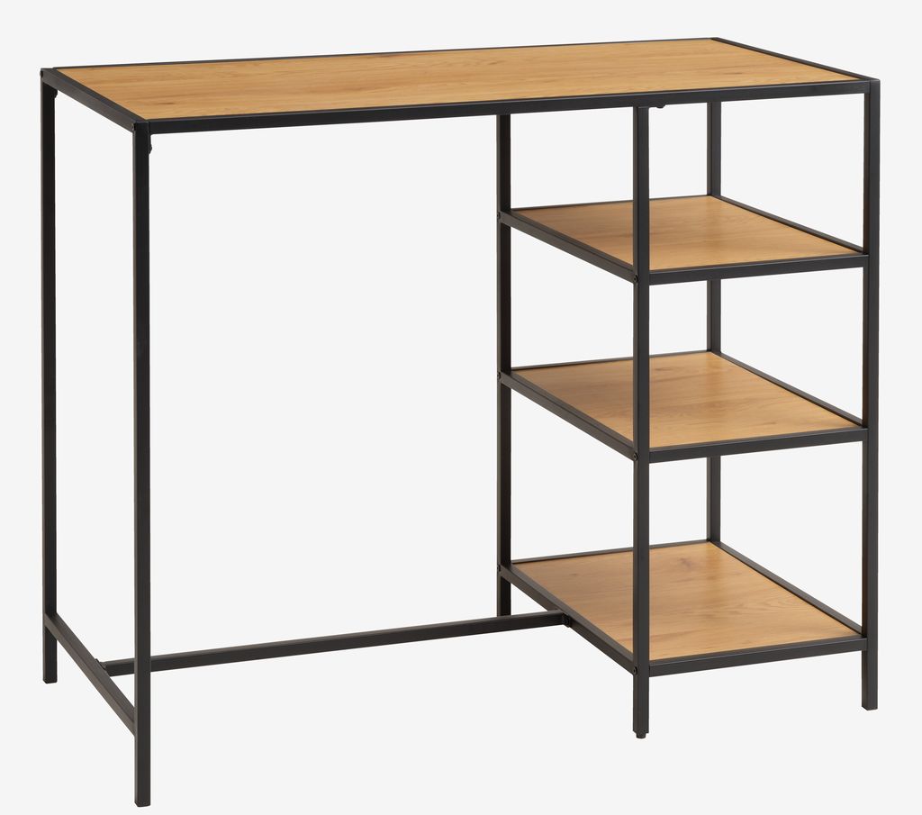 Bar table TRAPPEDAL 60x120 oak/black - JYSK