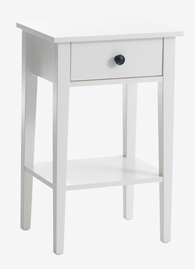 Bedside table NORDBY 1 drawer 1 shelf white - JYSK