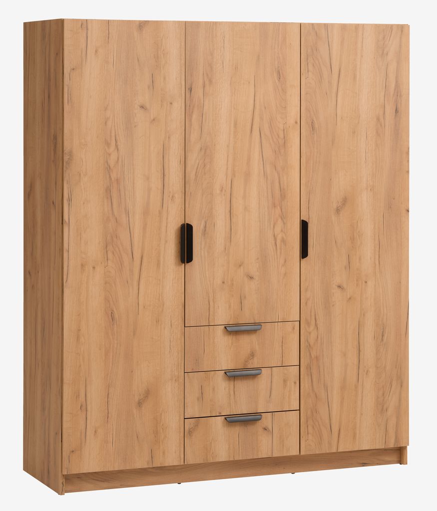 Wardrobe JENSLEV 144x176 oak - JYSK