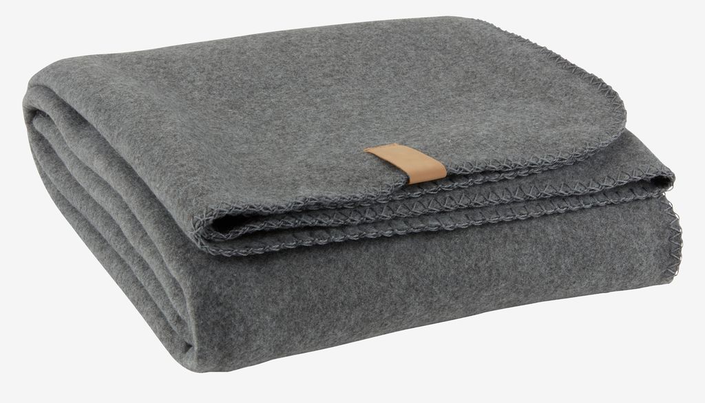 Fleece throw DAGLILJE 130x170 dark grey - JYSK