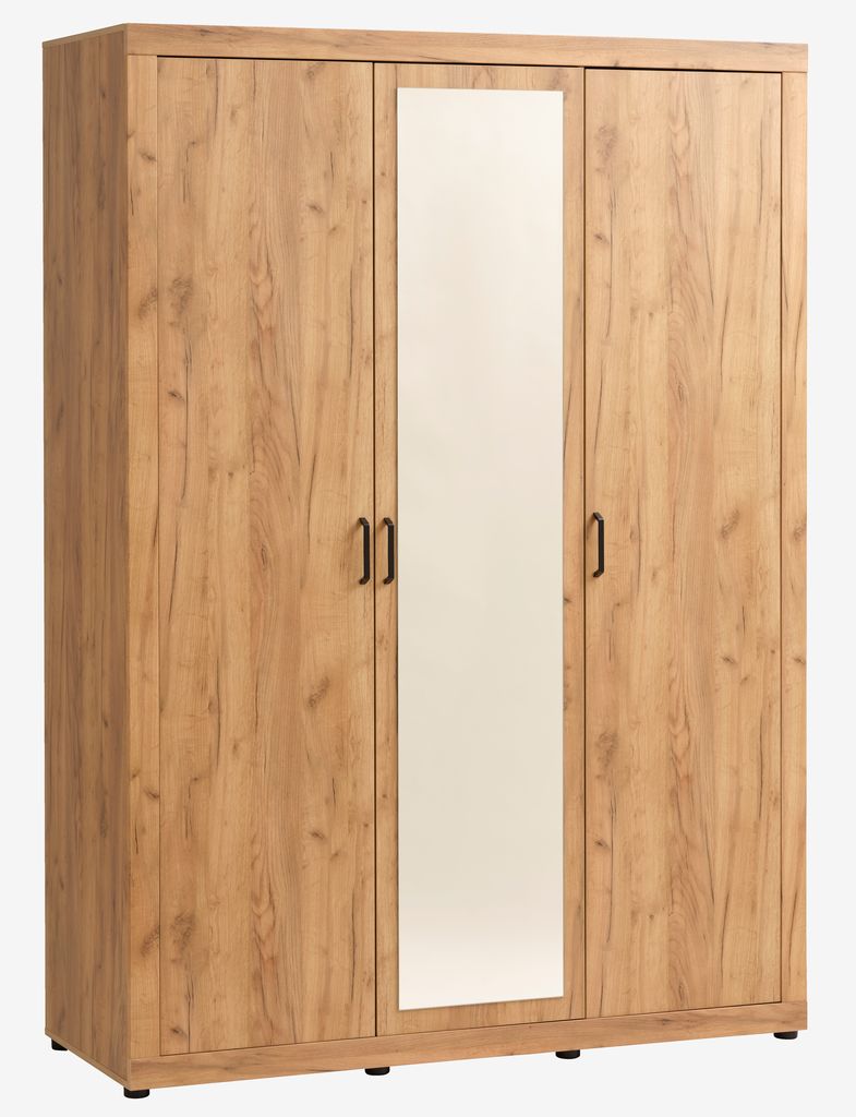 Wardrobe LINTRUP 157x220 3 doors oak colour - JYSK