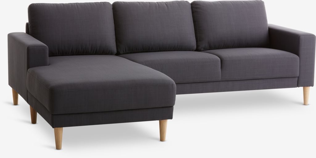Sofa EGENSE chaise longue dark grey fabric - JYSK