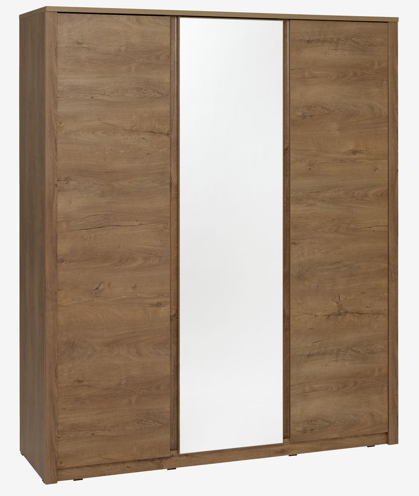 Wardrobe VEDDE 167x197 w/mirror wild oak - JYSK