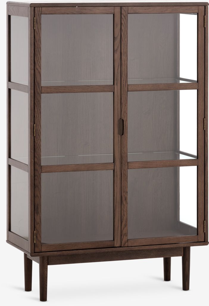 Display cabinet VESTERBY low 2 doors dark oak - JYSK