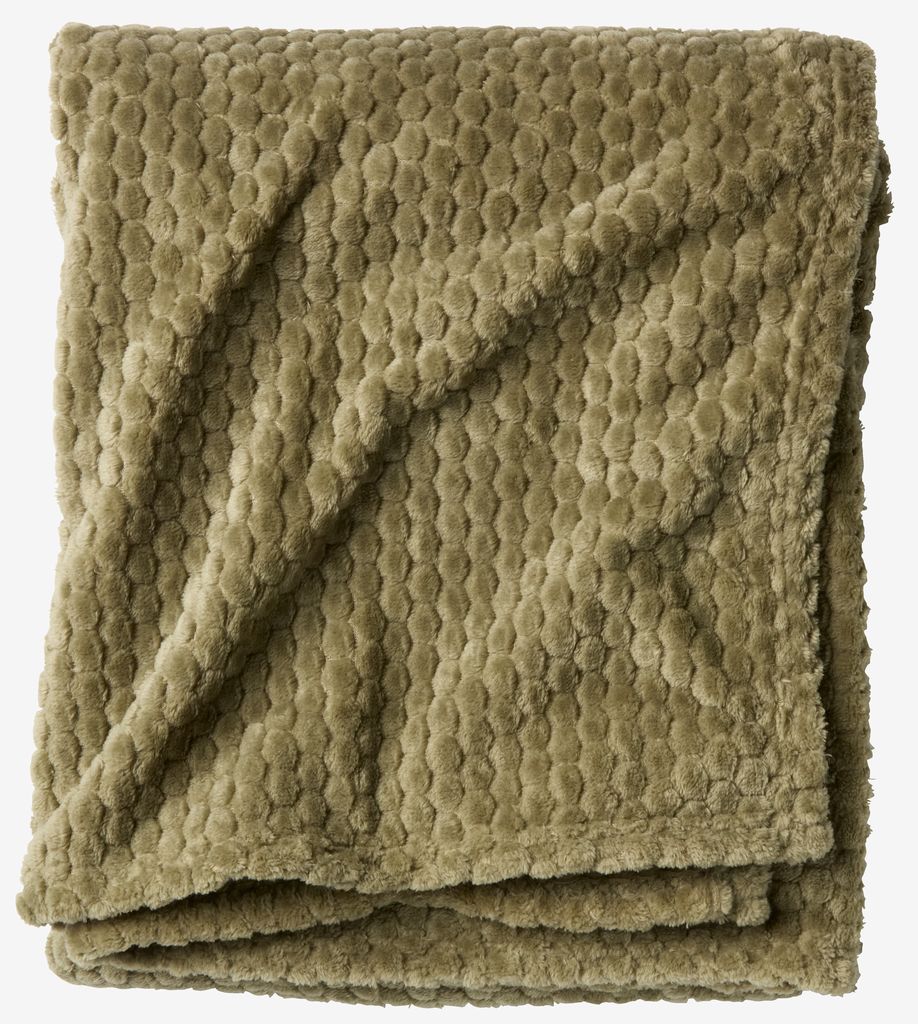 Fleece throw ROSENVIAL 130x160 green - JYSK